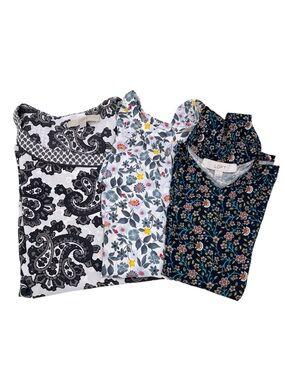 Ann Taylor LOFT Lot of 3 Blouses Size XS Floral Prints Spring Business Casual
